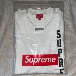 Supreme Authentic Contrast Stitch Pocket Tee
